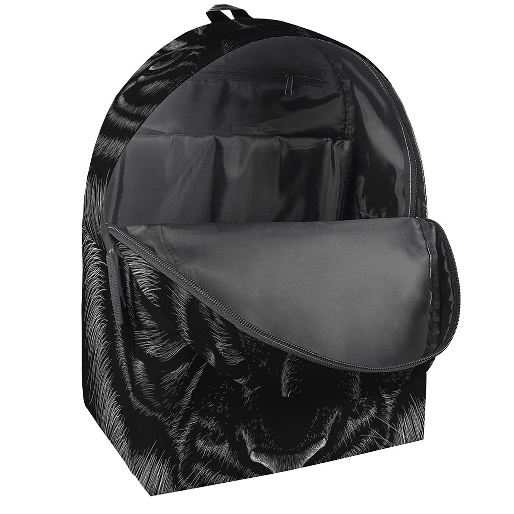 Black Tiger Portrait Print Backpack