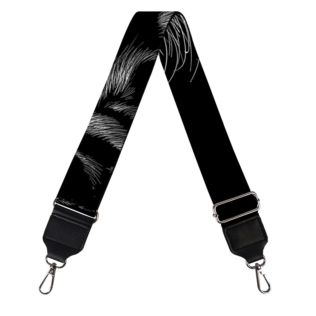 Black Tiger Portrait Print Bag Strap