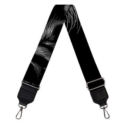 Black Tiger Portrait Print Bag Strap