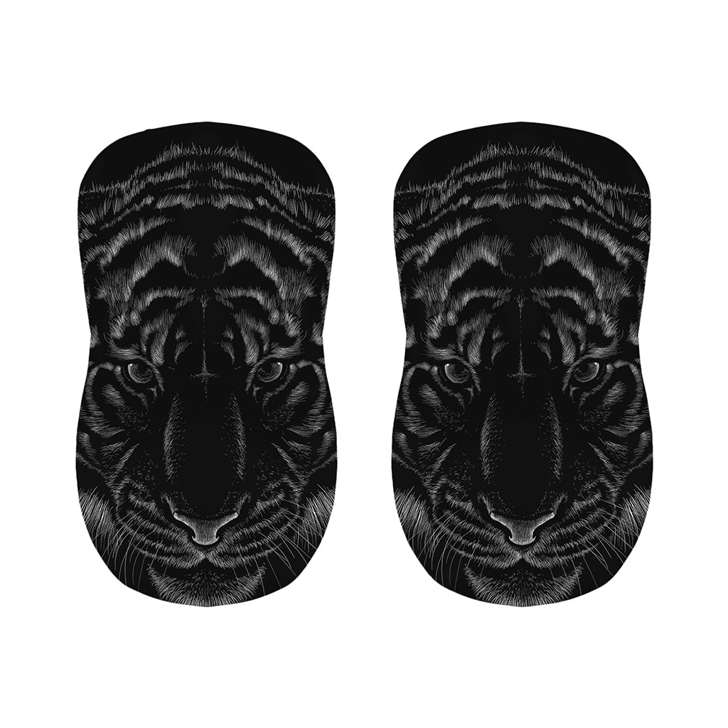 Black Tiger Portrait Print Bar Stool Covers