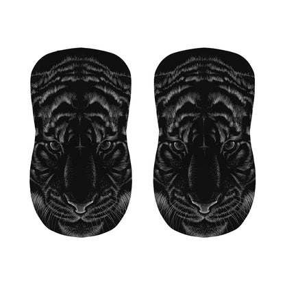 Black Tiger Portrait Print Bar Stool Covers
