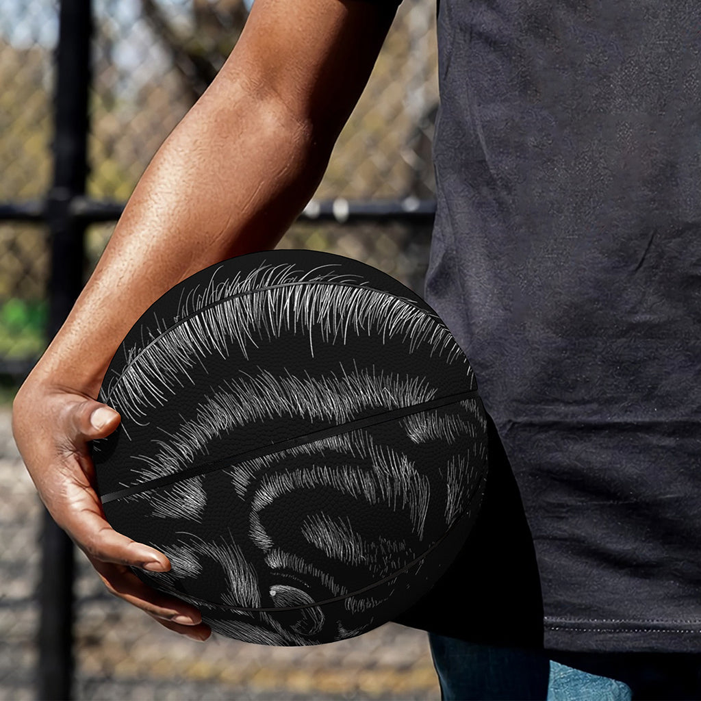 Black Tiger Portrait Print Basketball