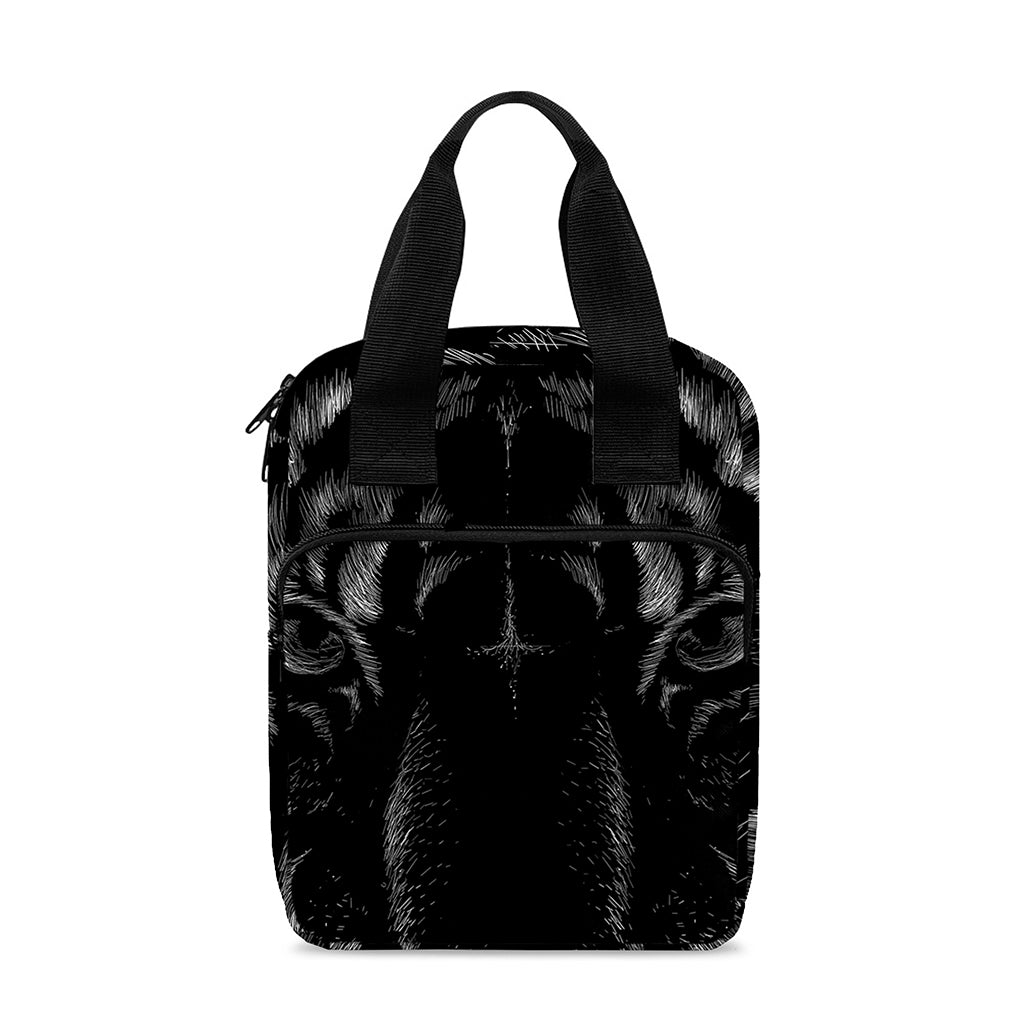 Black Tiger Portrait Print Bible Tote Bag