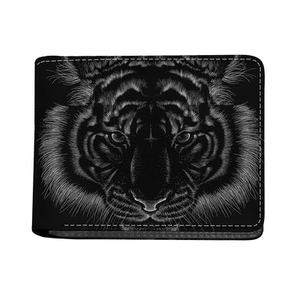 Black Tiger Portrait Print Bifold Wallet
