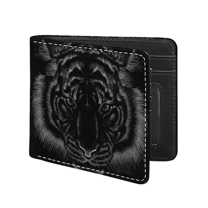 Black Tiger Portrait Print Bifold Wallet