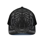 Black Tiger Portrait Print Black Mesh Trucker Cap