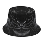Black Tiger Portrait Print Bucket Hat