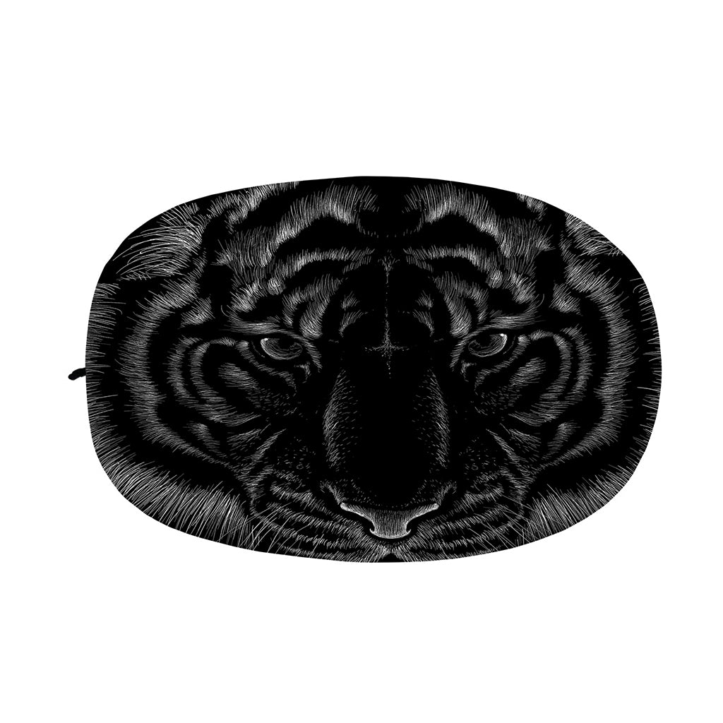 Black Tiger Portrait Print Car Side Mirror Covers