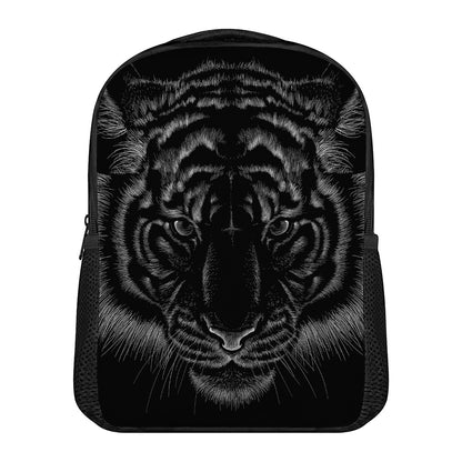Black Tiger Portrait Print Casual Backpack