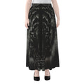 Black Tiger Portrait Print Chiffon Maxi Skirt