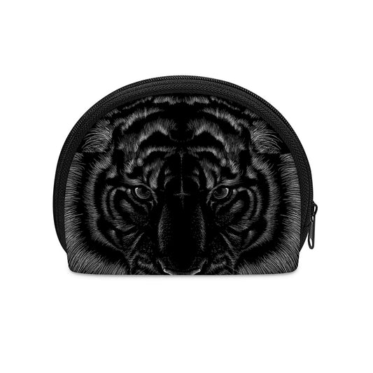 Black Tiger Portrait Print Coin Purse