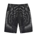Black Tiger Portrait Print Cotton Shorts