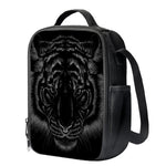 Black Tiger Portrait Print Crossbody Lunch Bag