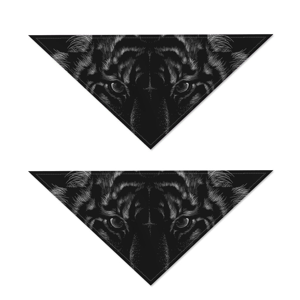 Black Tiger Portrait Print Dog Bandana