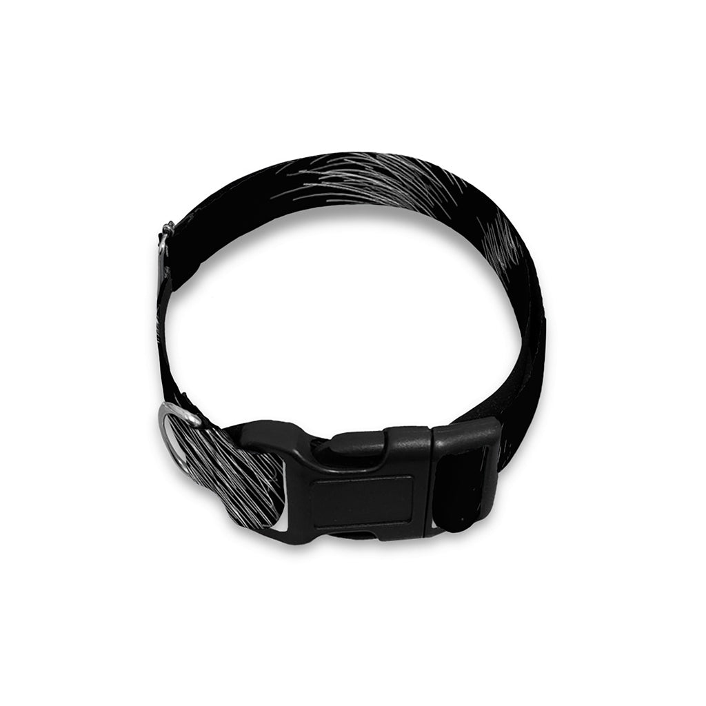 Black Tiger Portrait Print Dog Collar