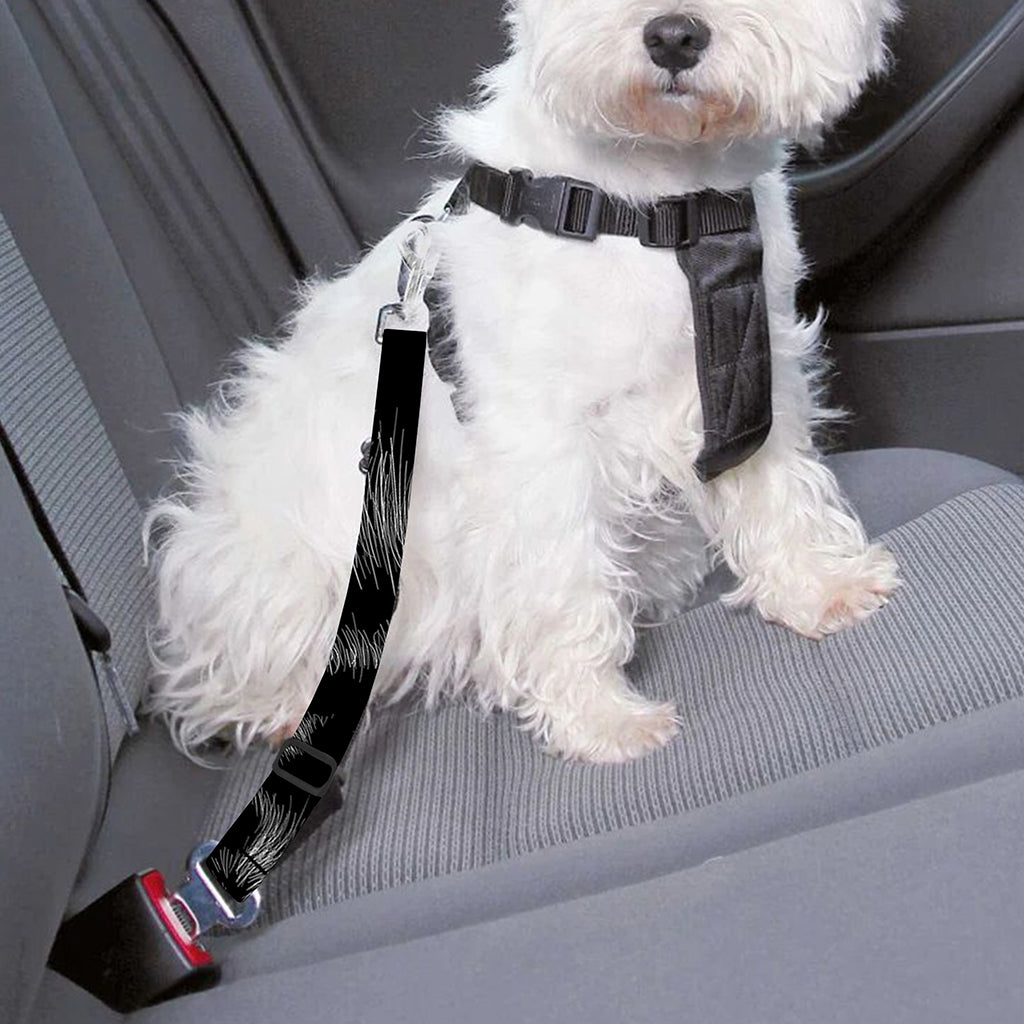 Black Tiger Portrait Print Dog Seat Belt