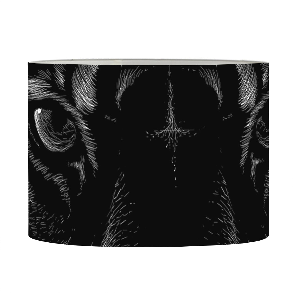Black Tiger Portrait Print Drum Lamp Shade