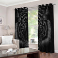 Black Tiger Portrait Print Extra Wide Grommet Curtains