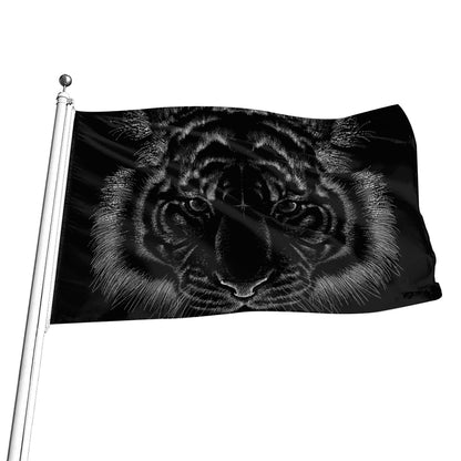 Black Tiger Portrait Print Flag