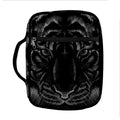 Black Tiger Portrait Print Front Pocket Bible Bag