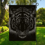 Black Tiger Portrait Print Garden Flag