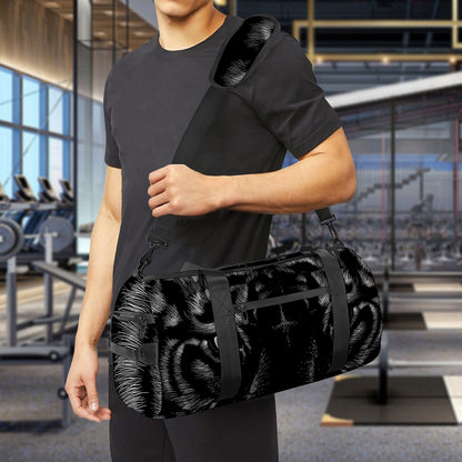 Black Tiger Portrait Print Gym Bag