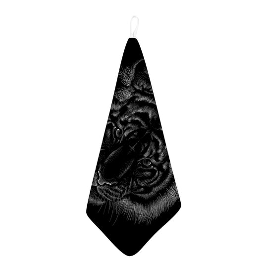 Black Tiger Portrait Print Hand Towel