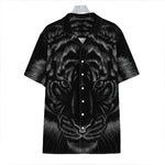 Black Tiger Portrait Print Hawaiian Shirt