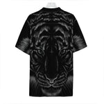 Black Tiger Portrait Print Hawaiian Shirt