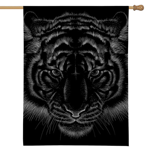 Black Tiger Portrait Print House Flag