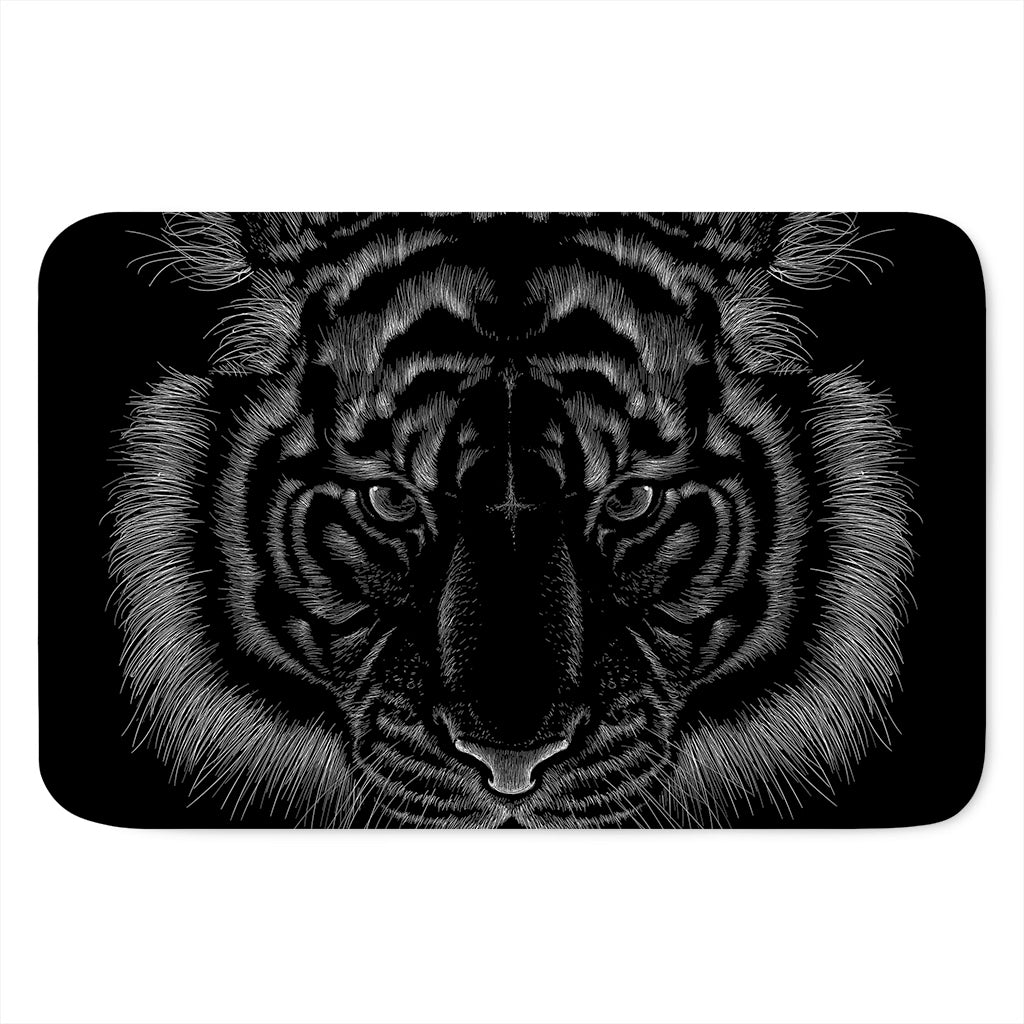 Black Tiger Portrait Print Indoor Door Mat