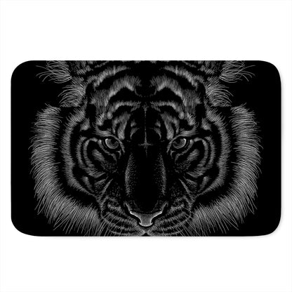 Black Tiger Portrait Print Indoor Door Mat