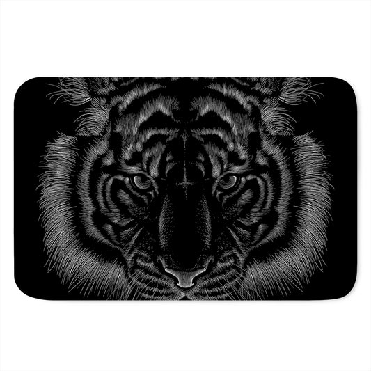 Black Tiger Portrait Print Indoor Door Mat