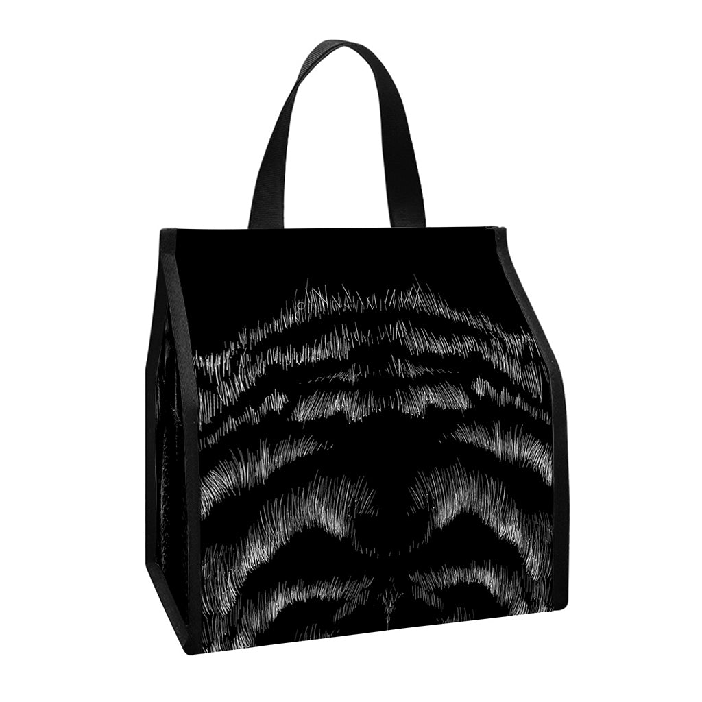 Black Tiger Portrait Print Insulated Lunch Tote