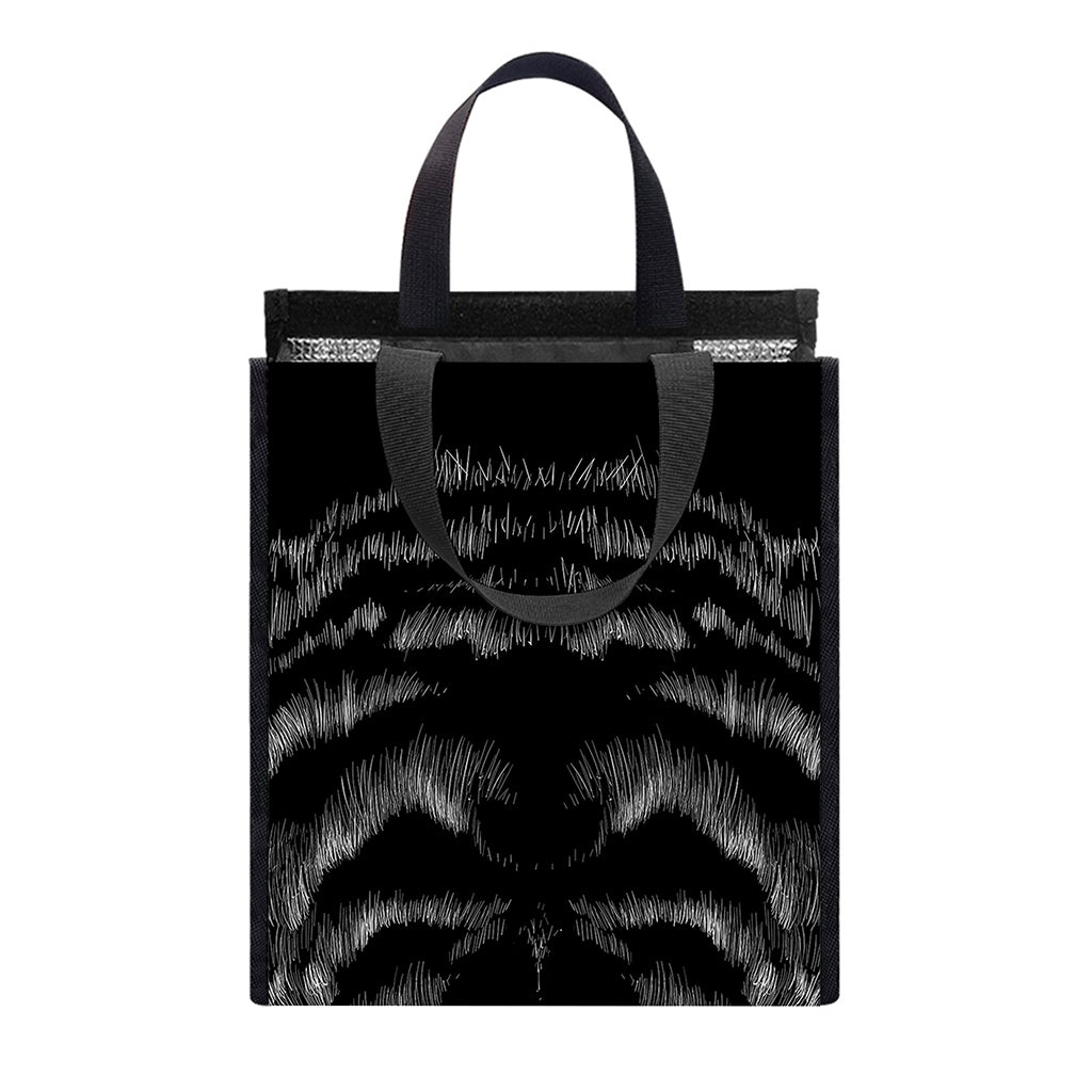 Black Tiger Portrait Print Insulated Lunch Tote