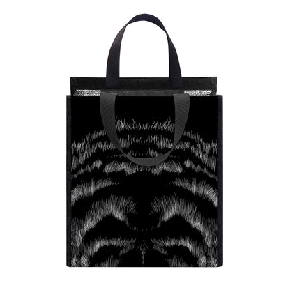 Black Tiger Portrait Print Insulated Lunch Tote