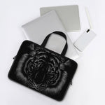 Black Tiger Portrait Print Laptop Sleeve With Handle