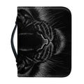 Black Tiger Portrait Print Leather Bible Cover