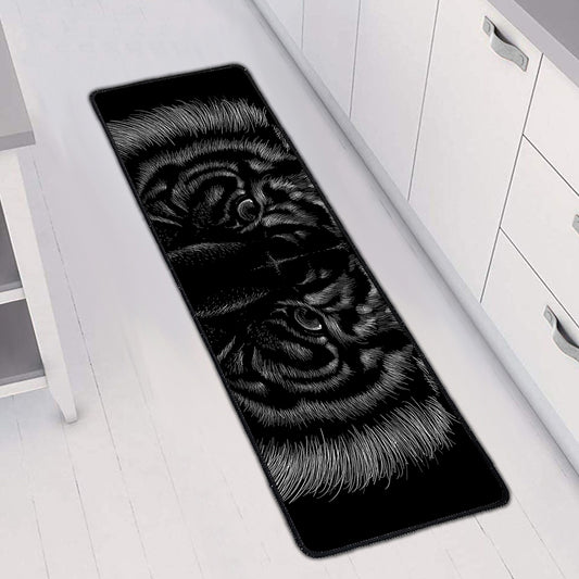 Black Tiger Portrait Print Long Kitchen Mat