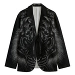 Black Tiger Portrait Print Men's Blazer