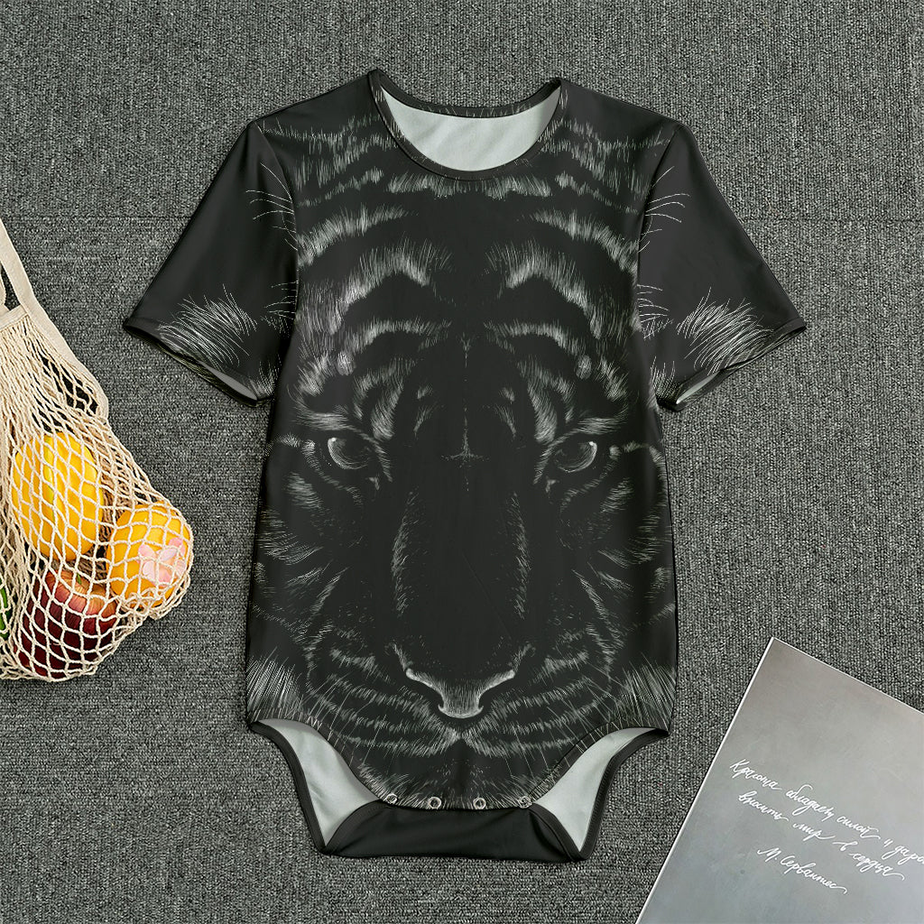 Black Tiger Portrait Print Men's Bodysuit
