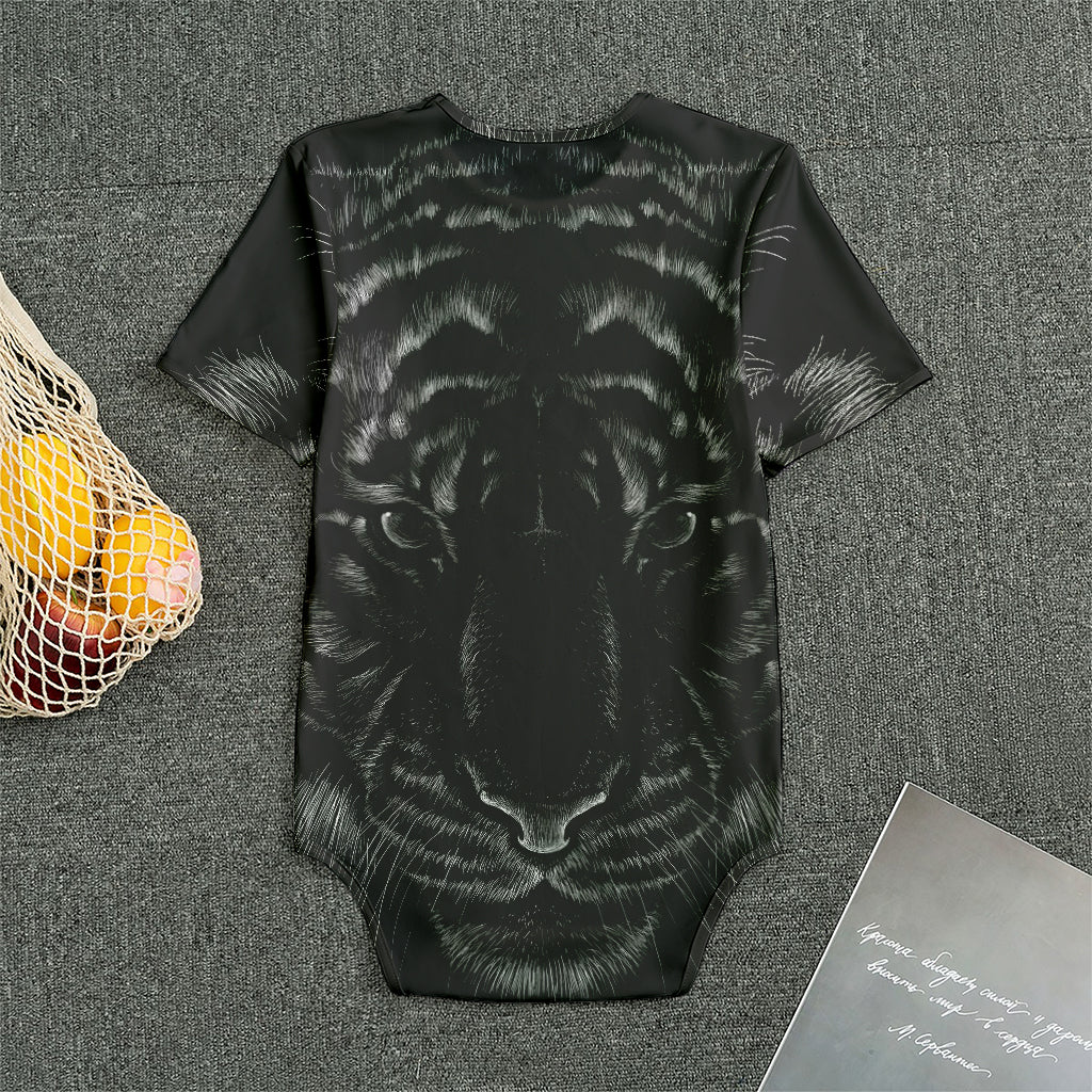 Black Tiger Portrait Print Men's Bodysuit
