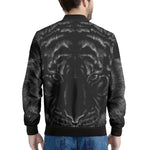 Black Tiger Portrait Print Men's Bomber Jacket