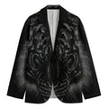 Black Tiger Portrait Print Men's Cotton Blazer