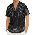 Black Tiger Portrait Print Men's Deep V-Neck Shirt