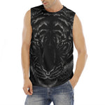 Black Tiger Portrait Print Men's Fitness Tank Top