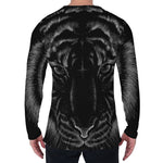 Black Tiger Portrait Print Men's Long Sleeve T-Shirt