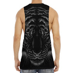 Black Tiger Portrait Print Men's Muscle Tank Top