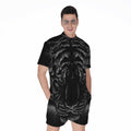 Black Tiger Portrait Print Men's Romper