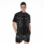 Black Tiger Portrait Print Men's Rompers
